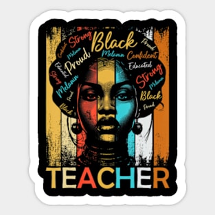 Black History Teacher African American Women Dashiki Sticker